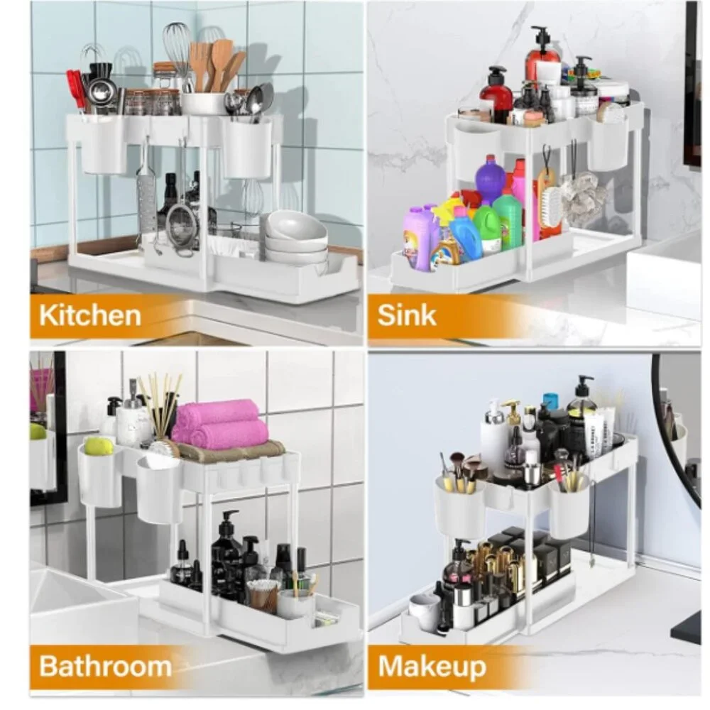 Under Sink Organizers and Storage Bathroom - 2 tiers - set of 2
